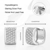 ALEXCRAFT Cubic Zirconia Earrings Silver 925 Women's Hoop Earrings for