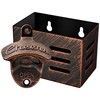 Luwanburg Rustic Cheers Bottle Opener Wall Mounted with Cap Catcher