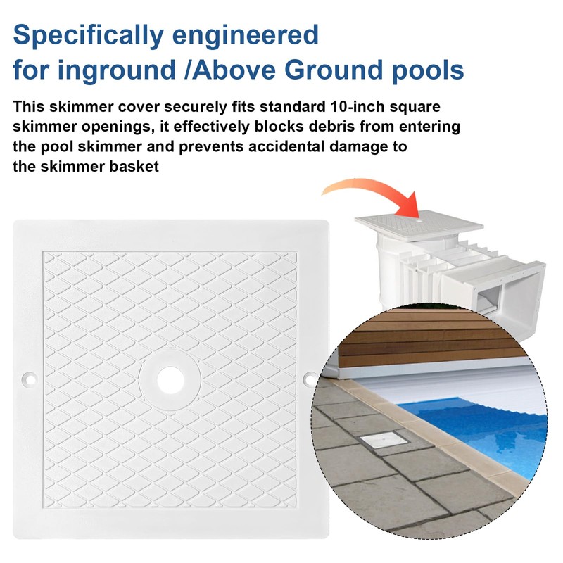 SPX1082E Pool Skimmer Cover 10 Inch - Heavy Duty Plastic