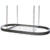 Rogar Hammered Steel Oval Pot Rack with Chrome Accessories 40-in.