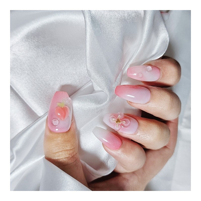 Popular with rave reviewsPeach in the drizzle[Handmade nail tip] -