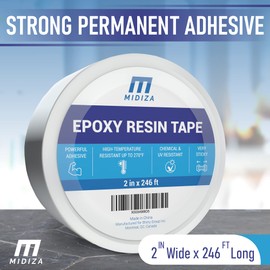 Midiza Resin Tape for Epoxy Resin Molding - High Temperature Resistant Thermal Silicone Adhesive Tape - Easy Peel Epoxy Release Tape for River Tables & Crafts - 2 in Wide 246 ft Long Epoxy Resin Tape