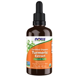 NOW Foods Supplements, Certified Organic Turmeric Extract, Ayurvedic Herb, Liquid Extract, Organic Turmeric Root 2 fluid ounces
