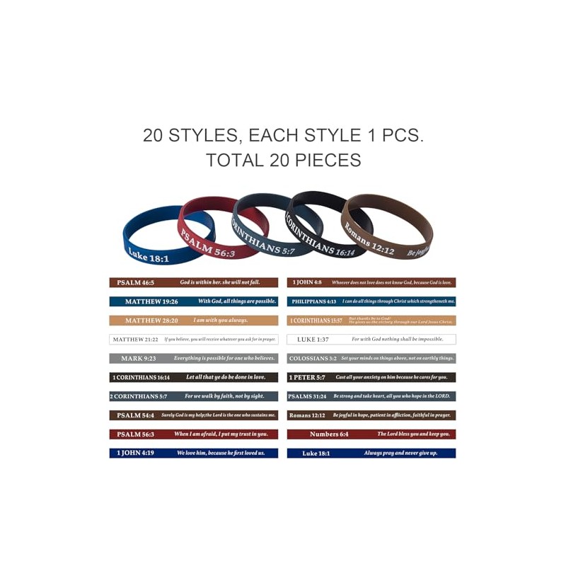 Motivational Bible Verses Rubber Bracelets for All Ages – Inspirational