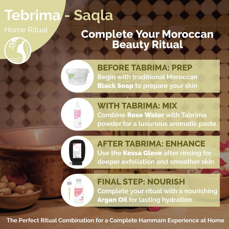 Fatima's Garden Tabrima/Sakla Hammam Marokkanisches Peeling mit Natürlich Beruhigend 150g