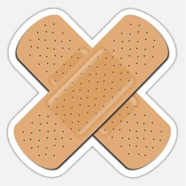 Band Aid Cross Funny Ouch Car Stickers for car Bumper ,Laptop ,Helmet, Wall , Waterproof (5 inch)