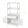 DICTAC Kitchen Pantry Storage Cabinets with Shelves,Drawer and Doors,Microwave Cart