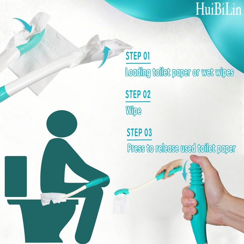 Bottom Buddy Wiping Aid*2,Upgraded Butt Wiper Tool for Women,15.75in Long