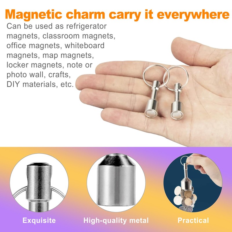 ZeriLion 2 Pack Magnetic Keychain Quick Release Strong Neodymium Magnet