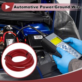 HEROFFIX 1 Pcs Ground Wire Fully Insulated& Soft Touch Jacket Power Wire 8 GAUGE 12V 10ft Red CCA