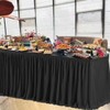 Albassa Black Table Skirt for Rectangle Table 6ft Polyester Table