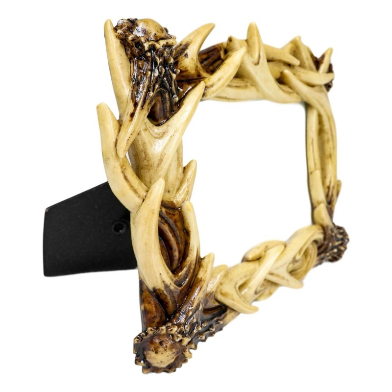 Rustic Intertwined Stag Deer Antlers Picture Frame With Easel Back