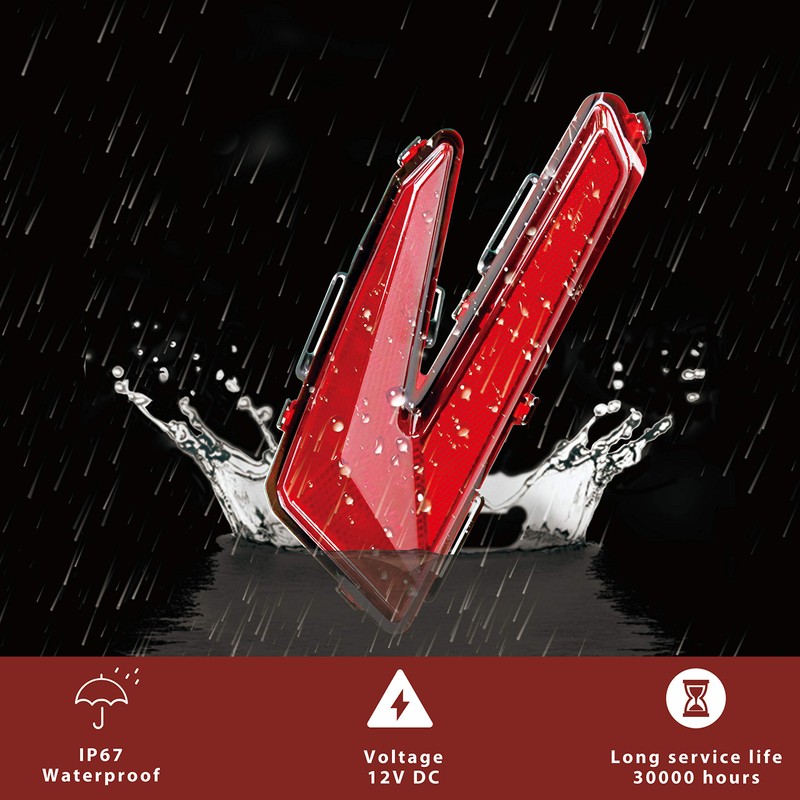 SAUTVS LED Taillights for Can Am X3, Red Rear Brake