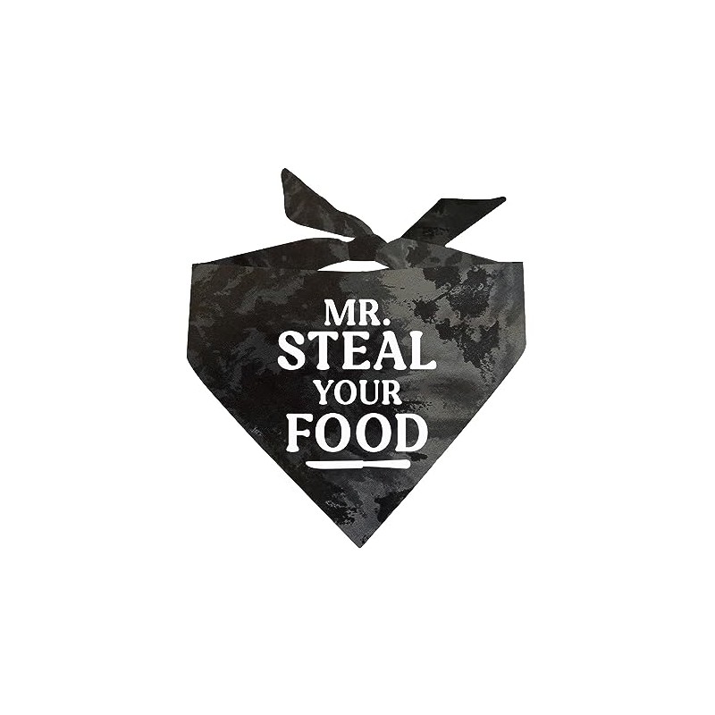 Mr. Steal Your Food Thief Dog Bandana (Black Scrunch, OS