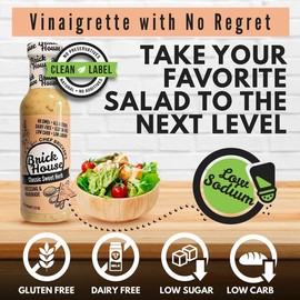 Classic Sweet Herb Vinaigrette Dressing, Paleo Healthy Keto Salad Dressing, Non-GMO, Low Sodium by Brick House, 2 Pack