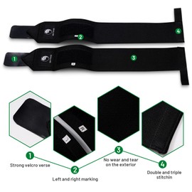 Slim Panda Wrist Wraps Weightlifting (18" &14" Premium Quality) for Powerlifting, Bodybuilding, Weight Lifting - Thumb Loops with Adjustable Straps, Workout Wrist Wraps for Men and Women(black, 14 inches)