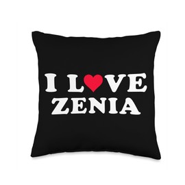 I Love Zenia Matching Girlfriend & Boyfriend Zenia Name Throw Pillow