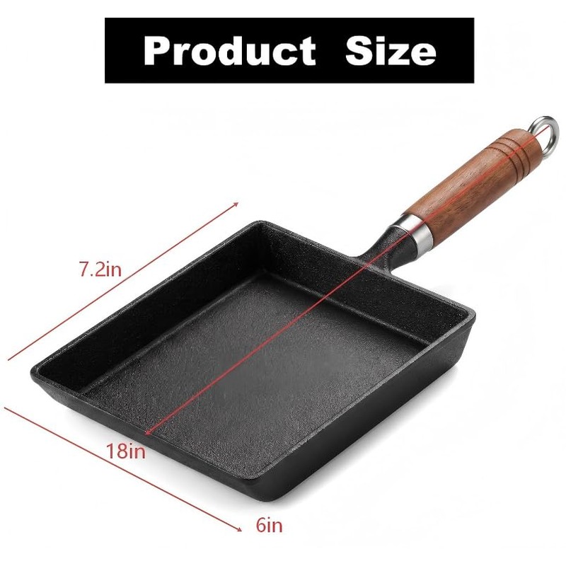 Cast Iron Omelet Pan 7.2x6 Inch
