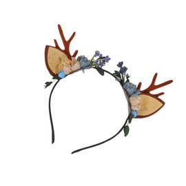 Angoily 1pc Cute Kids Party Headwear Women Hair Accessories Deer Floral Antlers Blue Hair Accessories Christmas Antler Headpiece Christmas Party Supplies Christmas Hair Ring Miss Elk Horns