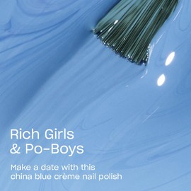 OPI Nail Lacquer Rich Girls & Po-Boys | Opaque Bright Blue Crème Chip Resistant Nail Polish | Fast Drying, Streak Free