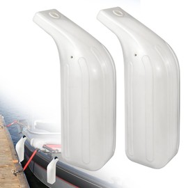 JYINCPED Low Freeboard Boat Fender,Bass Boat Bumpers for Docking, Boat Fenders Bumpers for Bass Boat, Ski Boat and Bay Boat, 5" x 16", Heavy-Duty Vinyl, Football Needle Inflation Valve,White