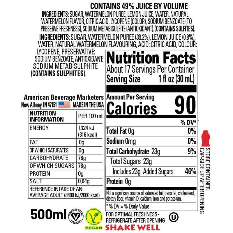 Watermelon Reàl Infused Exotics, Watermelon Puree Infused Syrup, 16.9 FL