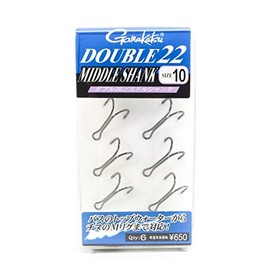 Gamakatsu Double Hook 22 Middle Shank No. 10 6pcs NS Black 67544