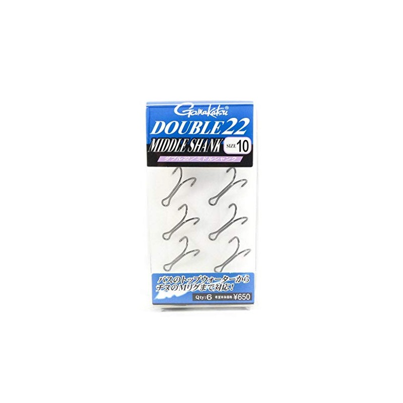 Gamakatsu Double Hook 22 Middle Shank No. 10 6pcs NS