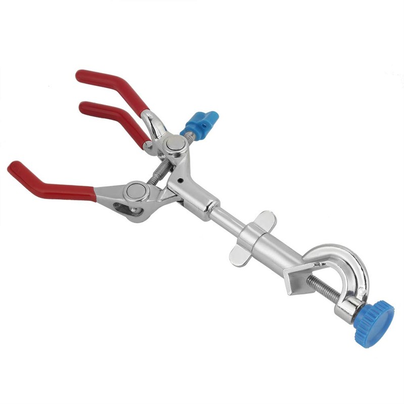Lab Clamp 3 Prong,Adjustable Test Tube Flasks Clamp,Finger Swivel Style