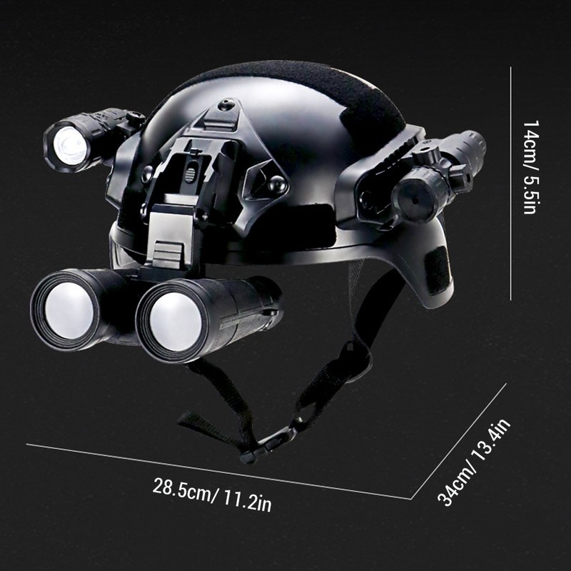 Airsoft Paintball Fast Helmet with Flashlight Telescope Strobe Light for