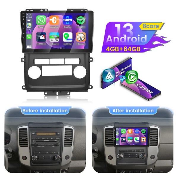 Unbranded For Nissan Frontier 2009-2012 Android13 Carplay Car Stereo Radio