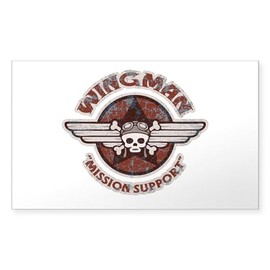 CafePress Pirate Pilot Wingman Rectangle Sticker Rectangle Bumper Sticker Car Decal