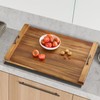 GarveeHome Acacia Noodle Board Stove Cover Wood with Handles for