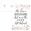 Floral Typography Sympathy Card Pack / 25 Condolences Card Set