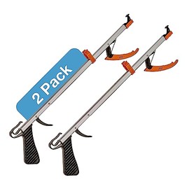 Sammons Preston Easireach II Reacher, Compact 15" Ergonomic Reaching Aid with Magnet, Portable 4.9 oz. Magnetic Grabber Tool & Reaching Claw, Trash Pickup, Lightbulb Remover, & Garden Nabber, 2 Pack