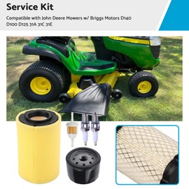 Replacement Service Kit Suitable for John Deere Mowers Briggs Motors D140 D100 D125 31A 31C