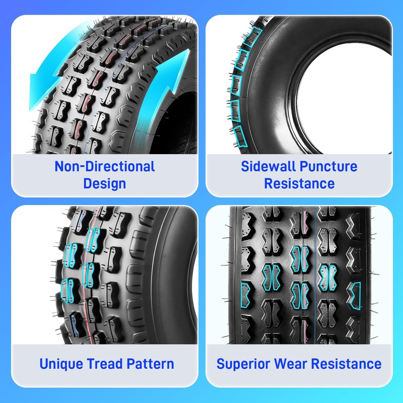 TRIBLE SIX 21x8-9 ATV/UTV Tires Set of 2, 21x8x9 All-Terrain