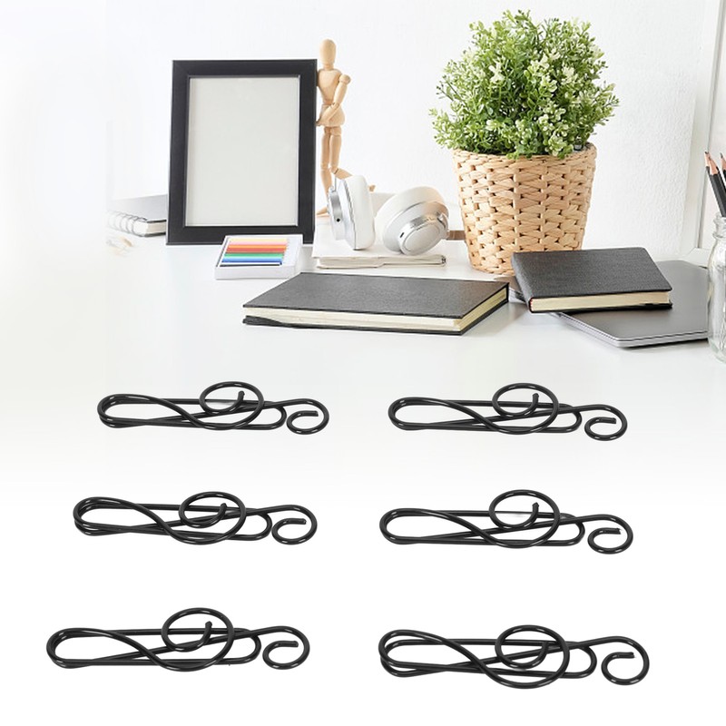 100 Pcs Note Paper Clip Black Creative Cute Music Wire