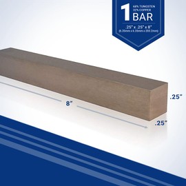 Premium Tungsten Copper Bar - 0.25 x 0.25 x 8 Inches - (68W32Cu) - Exceptional Strength and Conductivity for Welding and Electrical Applications