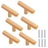 Cjueiom 6 Pack Gold Cupboard Knobs 50mm Length T Bar