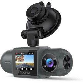 COOAU 4K Dash Cam with GPS Wi-Fi,Front and Inside Dual 2.5K 1080P,Uber Car Camera