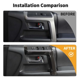 Voodonala for 4Runner Inner Door Handle Door Pull Cover Trim Decoration Garnish for Toyota 4Runner Interior Accessories 2010-2025+ 4pcs Black