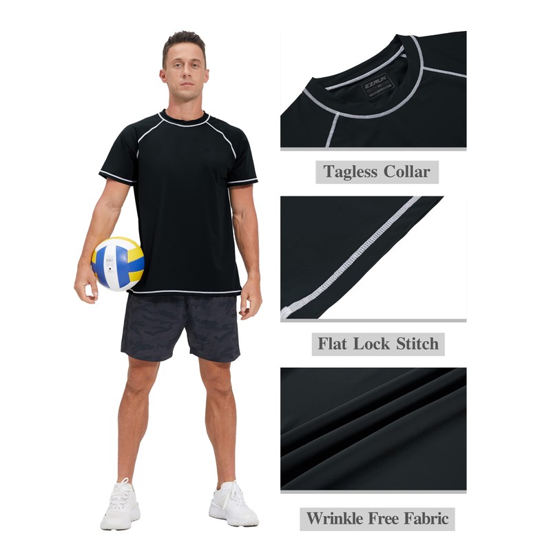 Camisetas de natación para hombre, protección solar UPF 50+, playera