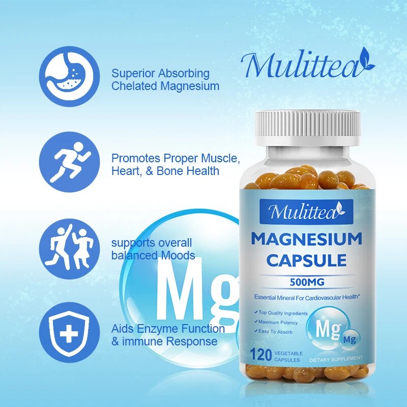 Mulittea Magnesium Glycinate 500mg High Absorption,Imp