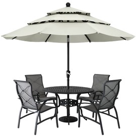 ABCCANOPY Patio Umbrellas 3-Tiers 10FT (Light Beige)