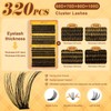 QUEWEL Cluster-Lashes-Kit, 320PCS Lash Extension Kit Mixed Length 10-16mm Thick