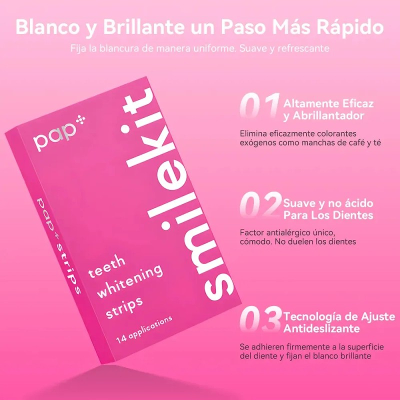 42 Piezas Tiras Blanqueadoras De Dientes Rojas - Sesión Sin