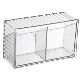 ABOOFAN Wall Mounted Cotton Swab Dispenser Dustproof Flip Lid Storage Box for Bathroom Organization Multi-Functional Cotton Pad Holder