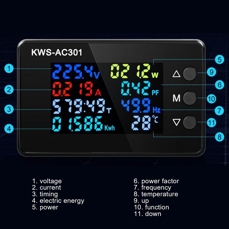 Volt Amp Meter 0 to 100A 50 to 300V Color