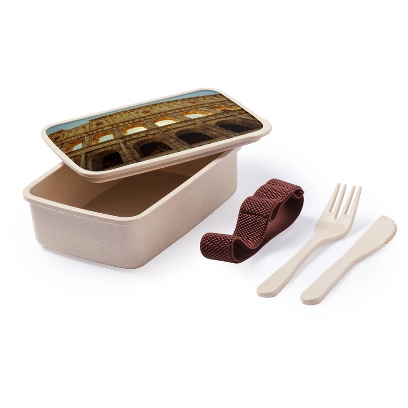 Fabulous Lunch Box with Cutlery White - Ancient Rome/Colosseum Under